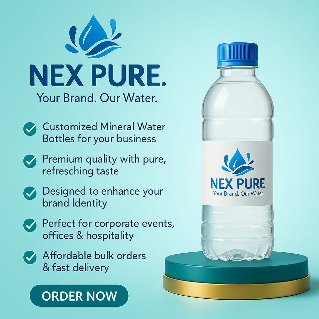 Customized branded mineral water bottle